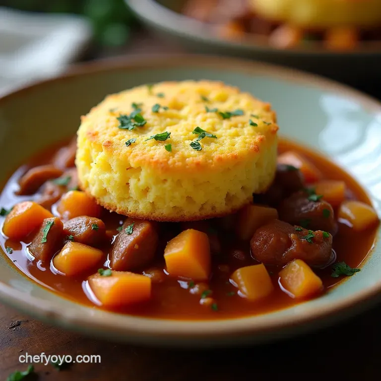 The Settlers Supper Unbeatable Crockpot Texas Cowboy Stew with Cornbread Topping