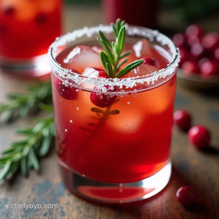 Cranberry Rosemary Christmas Margarita Ho Ho Holiday Cheer in a Glass