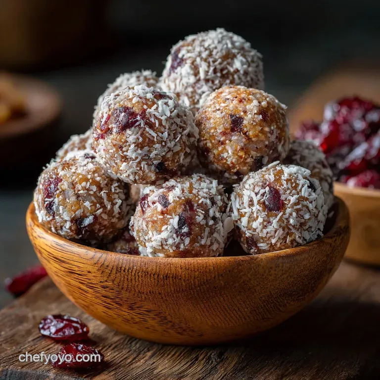 Cranberry Vanilla Energy Bites the Quick Nobake Power Balls presentation