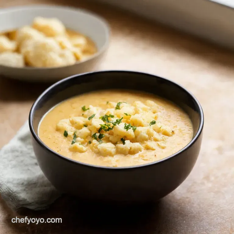 Creamy Cauliflower Chowder Hug in a Bowl presentation