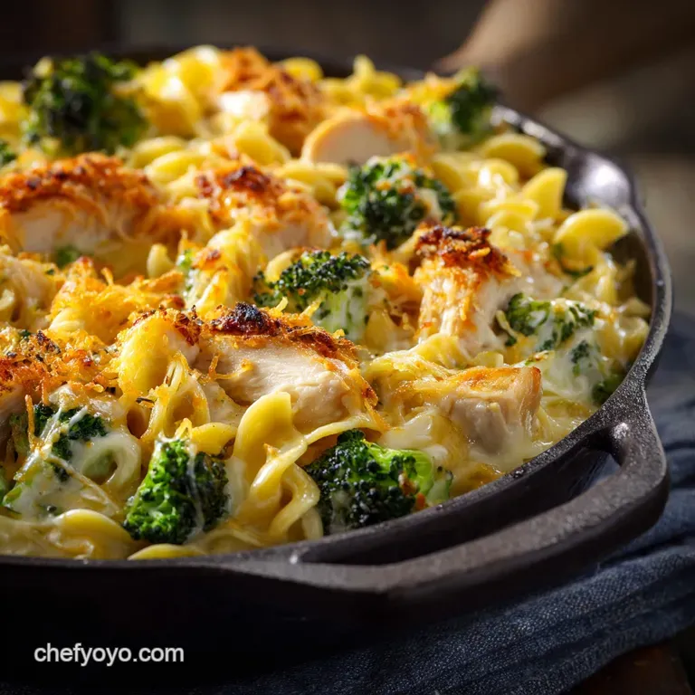 Chicken and Broccoli Noodle Casserole: the Ultimate Creamy Cheesy Dinner Bake presentation