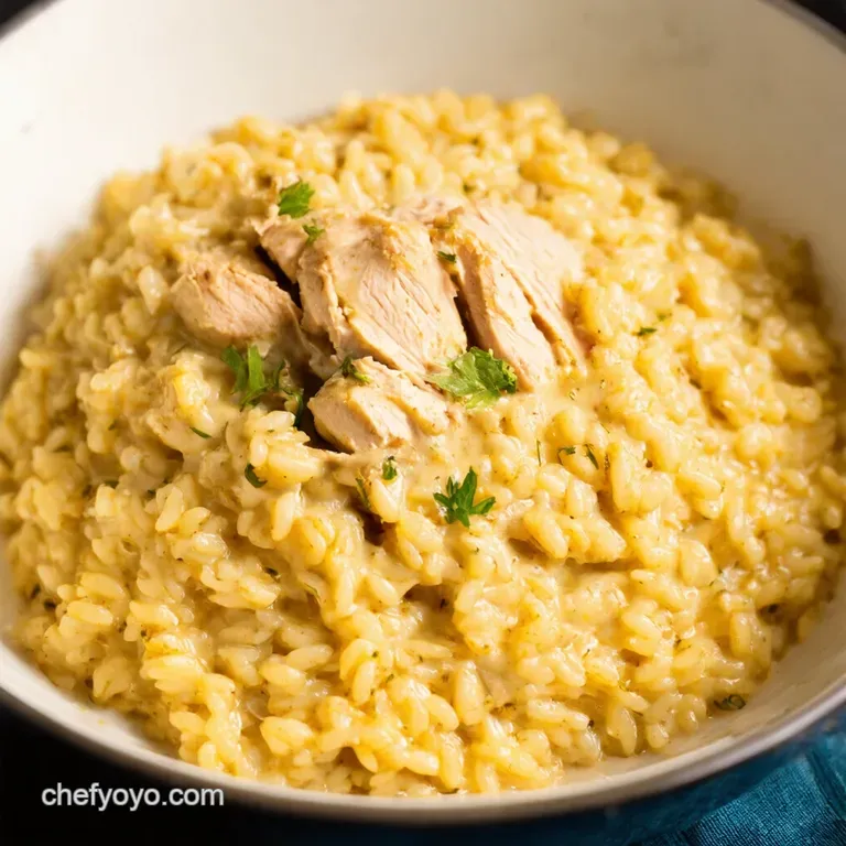 Creamy Chicken Parmesan Risotto presentation