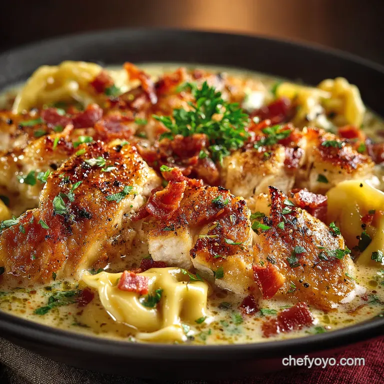 Creamy Chicken Tortellini Soup presentation