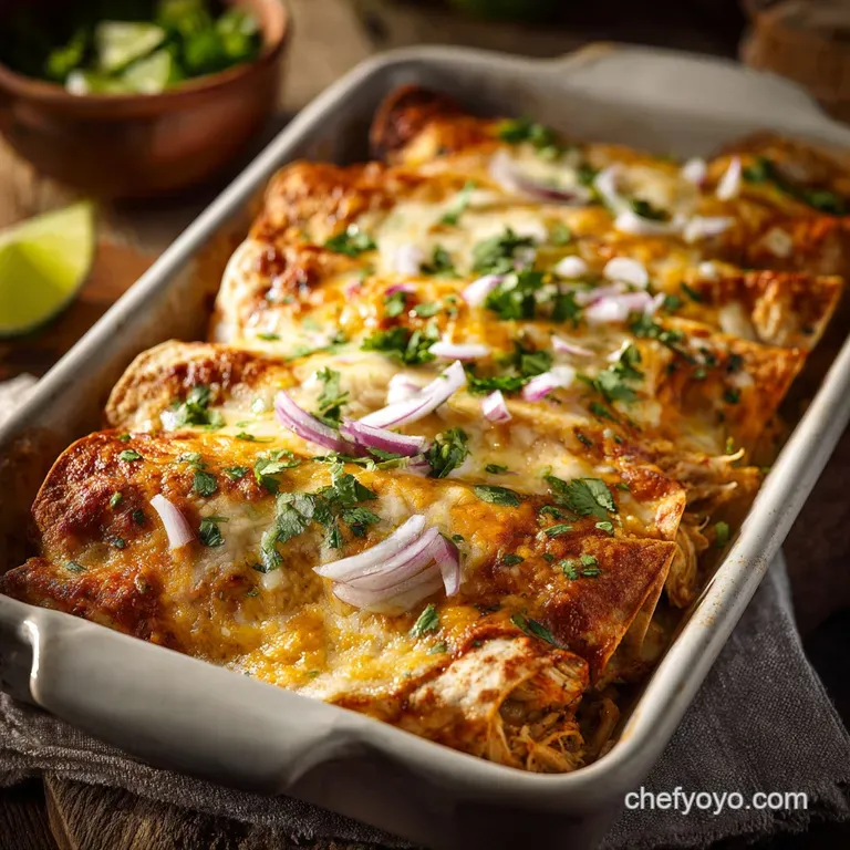 Chicken and White Bean Enchiladas with Creamy Sals: Luxurious Cannellini Bake presentation