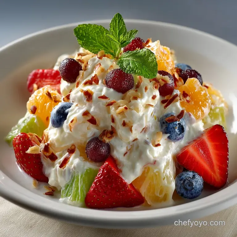 The Classic Ambrosia Fruit Salad Foolproof Creamy and Delicious presentation