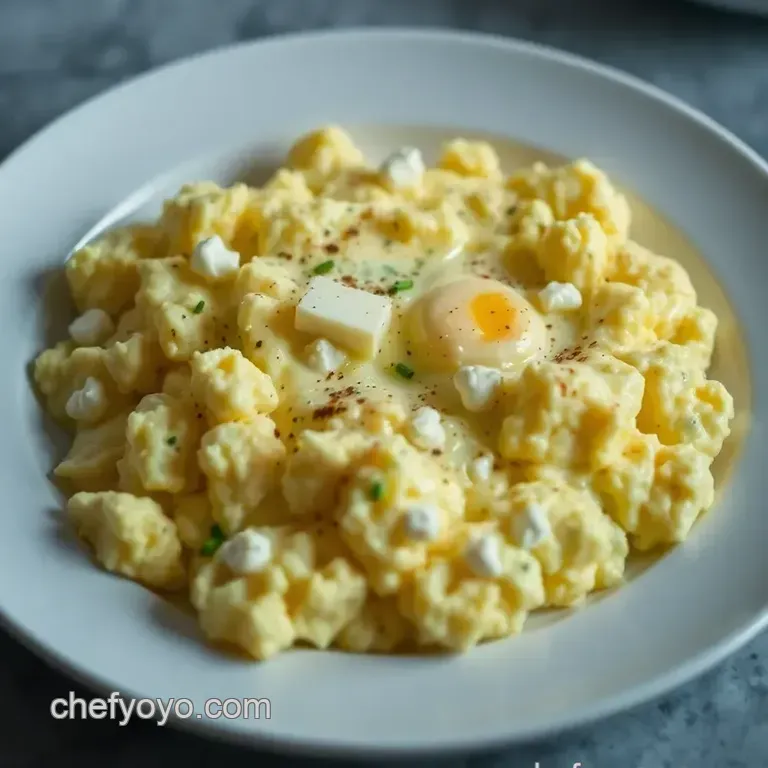 Creamy Cottage Cheese Scrambled Eggs presentation