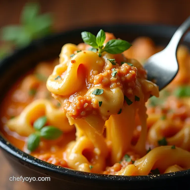The Ultimate Slow Cooker Creamy Tortellini Bake presentation