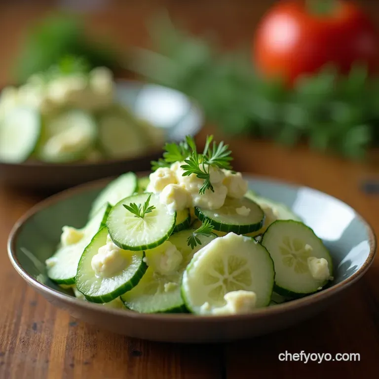 Creamy Dill Cucumber Salad a Refreshing Lowcarb Delight presentation