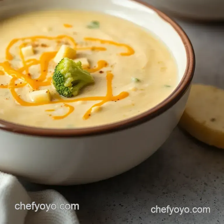 Creamy Dreamy Broccoli Cheddar Soup presentation