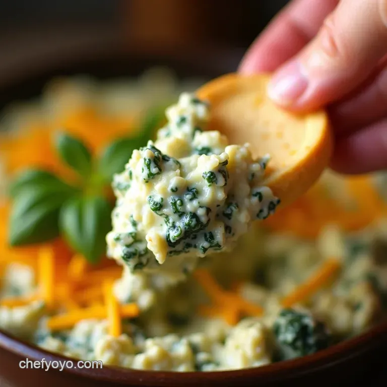 Creamy Dreamy Crockpot Spinach Artichoke Dip presentation