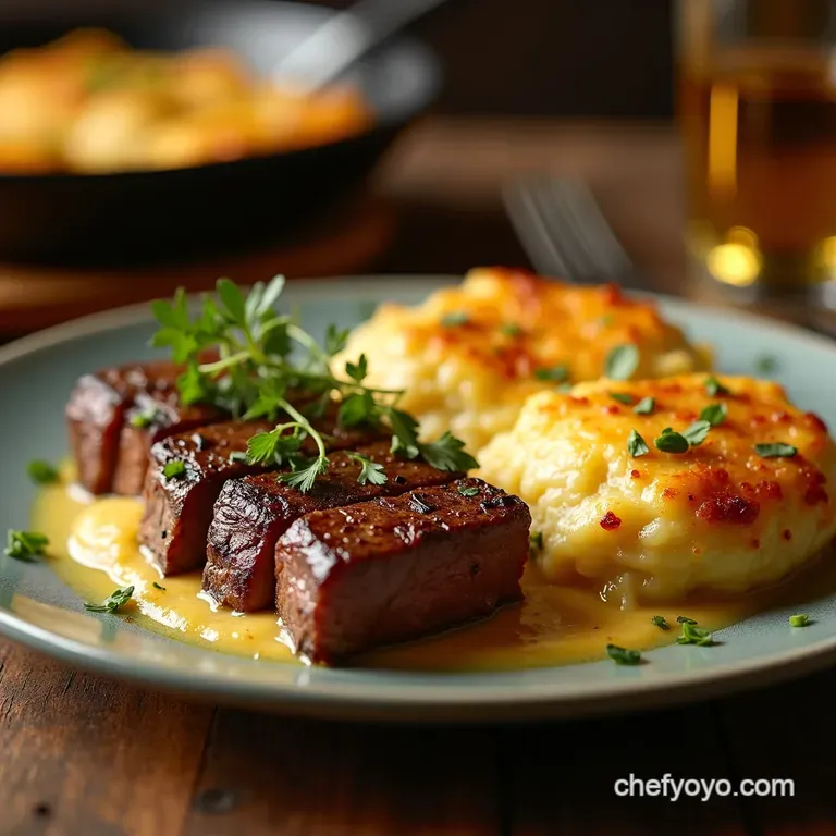 Creamy Garlic Herb Potatoes Au Gratin presentation