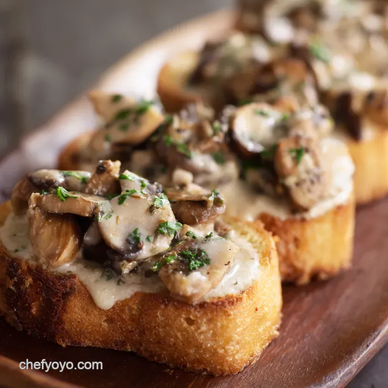 Creamy Garlic Mushrooms on Toast presentation