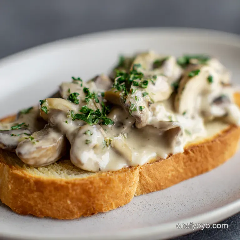 Creamy Garlic Mushrooms on Toast