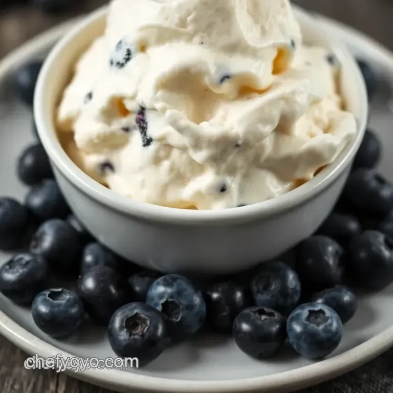 Creamy Homemade Blueberry Ice Cream: Fresh Fruity Bliss presentation
