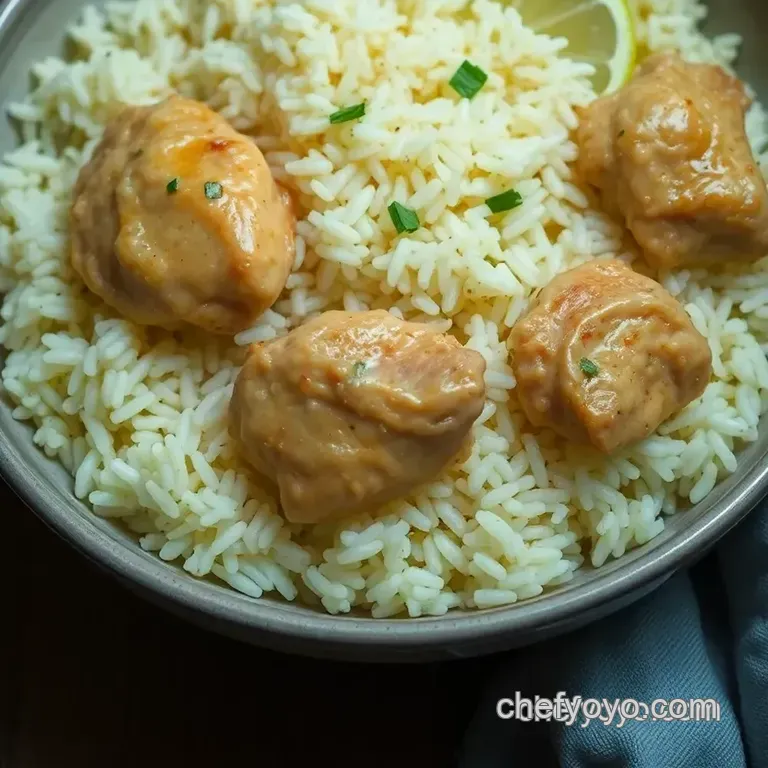 Creamy Lemon Herb Chicken and Rice in the Instant Pot presentation