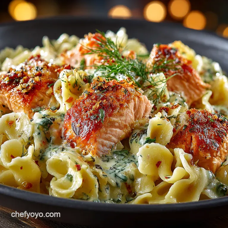 Creamy Lemondill Salmon Pasta a Weeknight Winner presentation