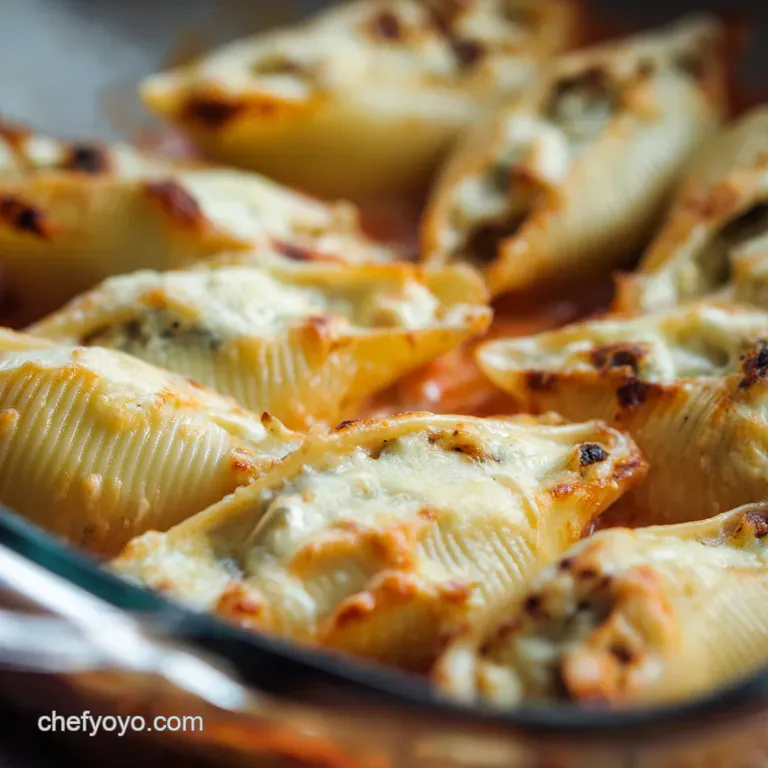 Creamy Ricotta Stuffed Shells with Homemade Tomato Sauce presentation