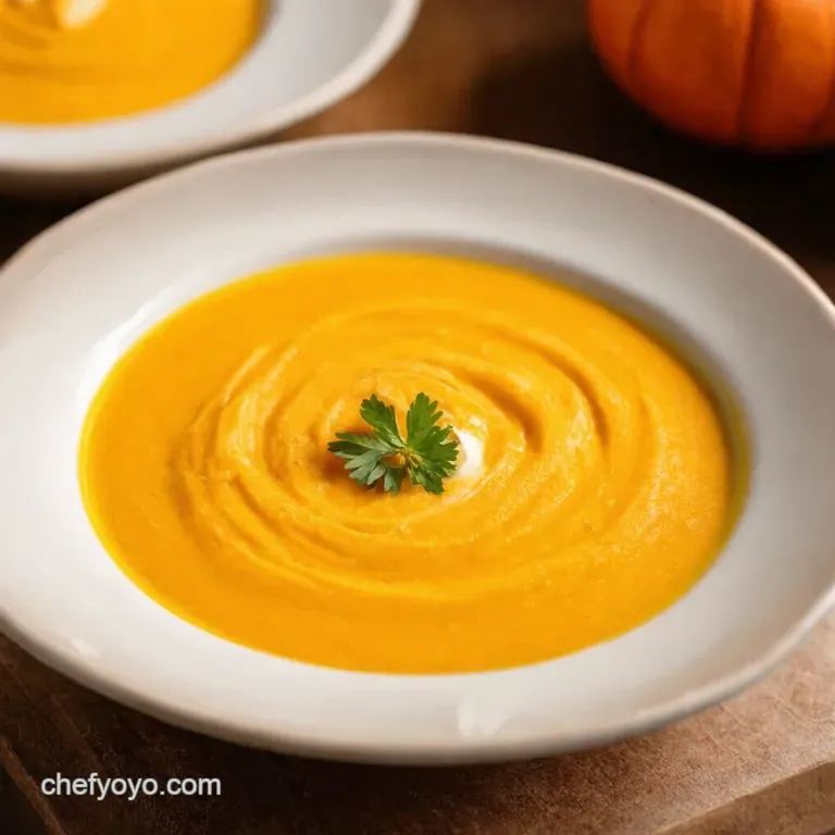 Creamy Roasted Butternut Squash Soup with Toasted Pepitas presentation