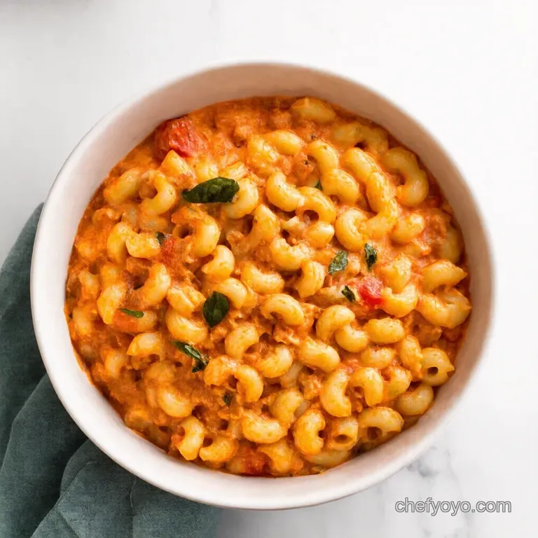 Creamy TomatoBasil Cavatappi Bake