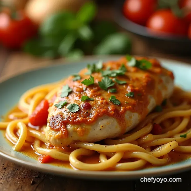 Creamy Tuscan Chicken with Sundried Tomatoes Spinach presentation