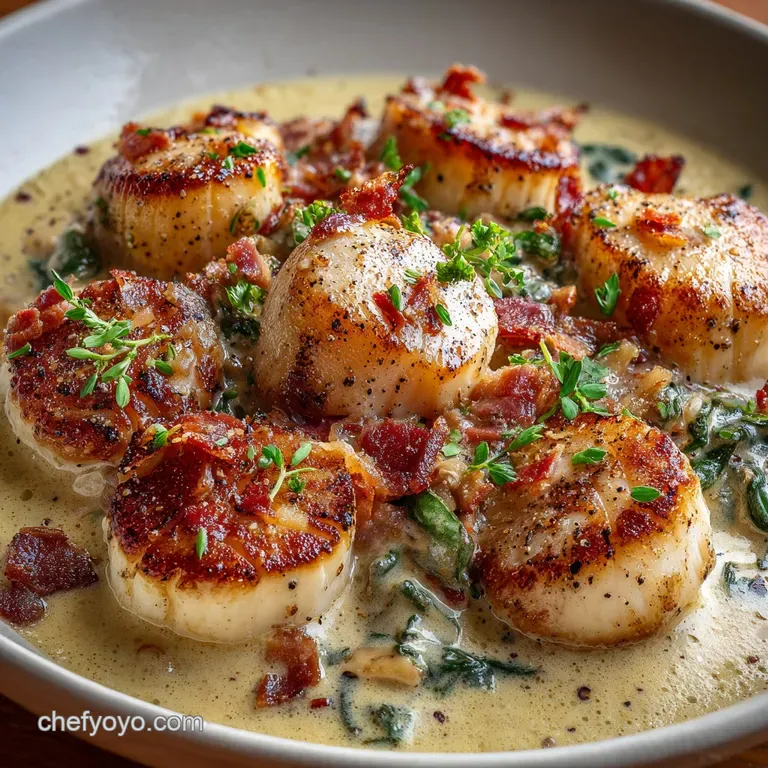 Creamy Tuscan Scallops: Restaurant-Style Seared Scallops in 30 Minutes presentation