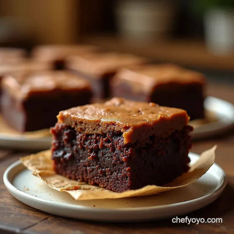 The London Fog Fudgy Brownie Crinkly Top Guaranteed presentation
