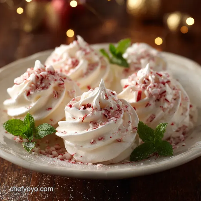 Peppermint Meringues Jolly Good Crisp Swiss Kisses for Christmas presentation