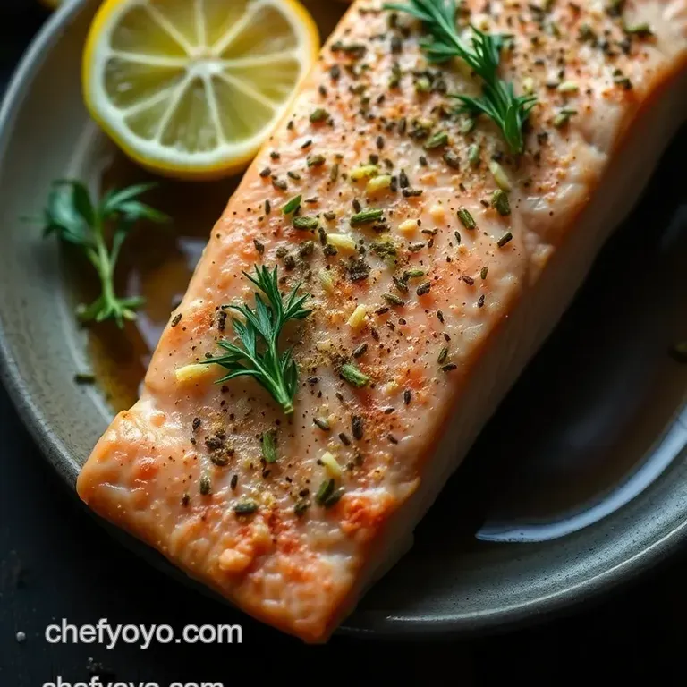 Crispy Air-Fried Salmon with Lemon-Dill Seasoning presentation
