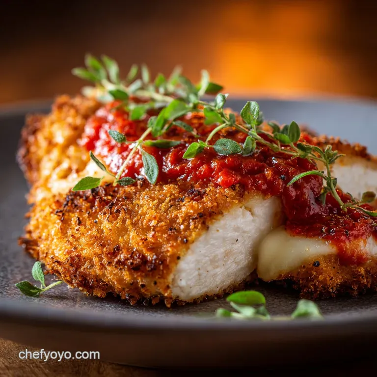 Air Fryer Chicken Parmesan Crispy Panko Perfection in 35 Minutes presentation