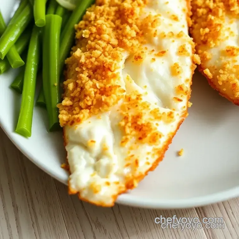 Crispy Air Fryer Flounder with Lemon Herb Butter presentation