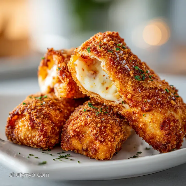 Perfectly browned pizza rolls arranged in a cast iron skillet. Steam rises, hinting at the warm, melty cheese inside.