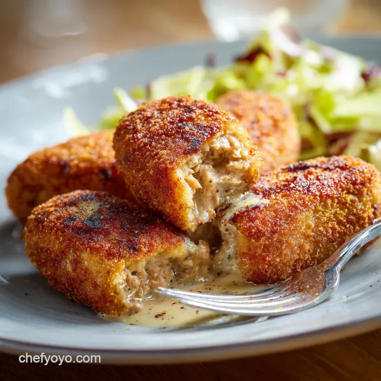 Canned Tuna Croquettes Crispy Golden with Lemon Chives Pub Style