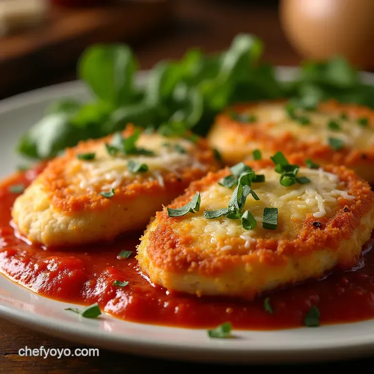The Golden Shingle Chicken Parmesan Ultracrispy Cutlets with Bright Homemade Marinara presentation