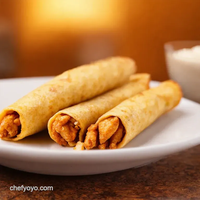 Crispy Chicken Taquitos presentation