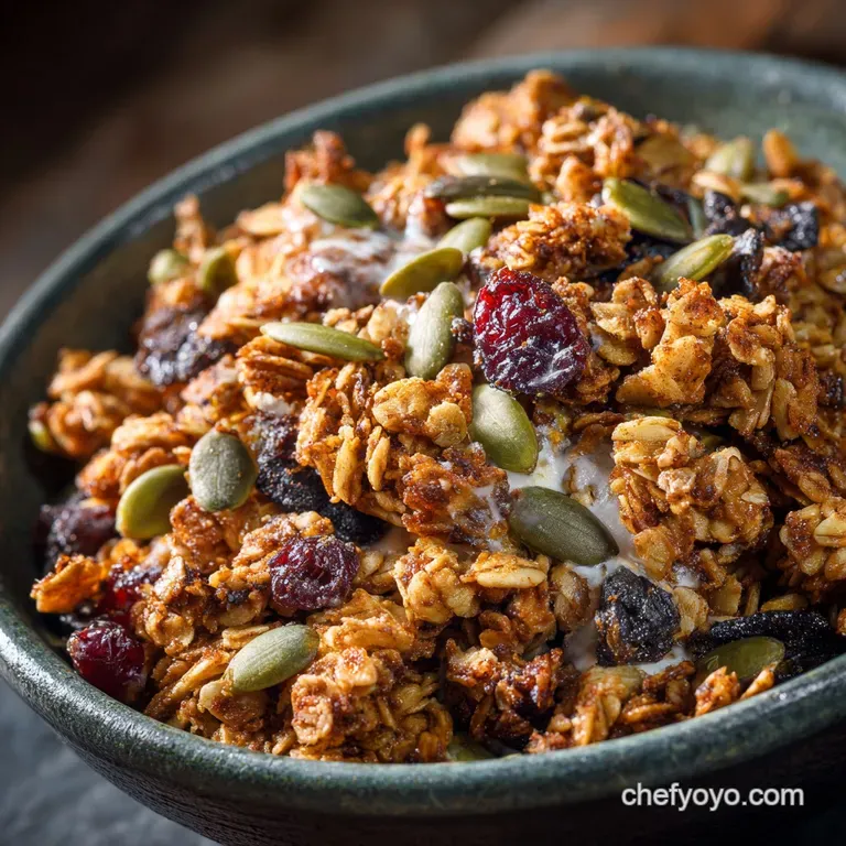 Pumpkin Granola: the Crispy Cluster King Autumn Spice Recipe presentation