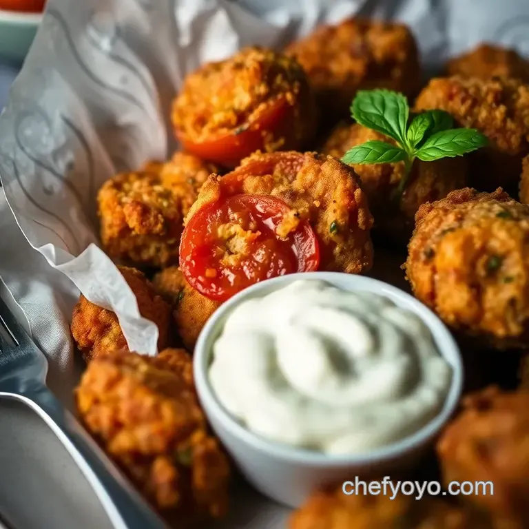 Crispy Fried Tomatoes with Herb Aioli presentation
