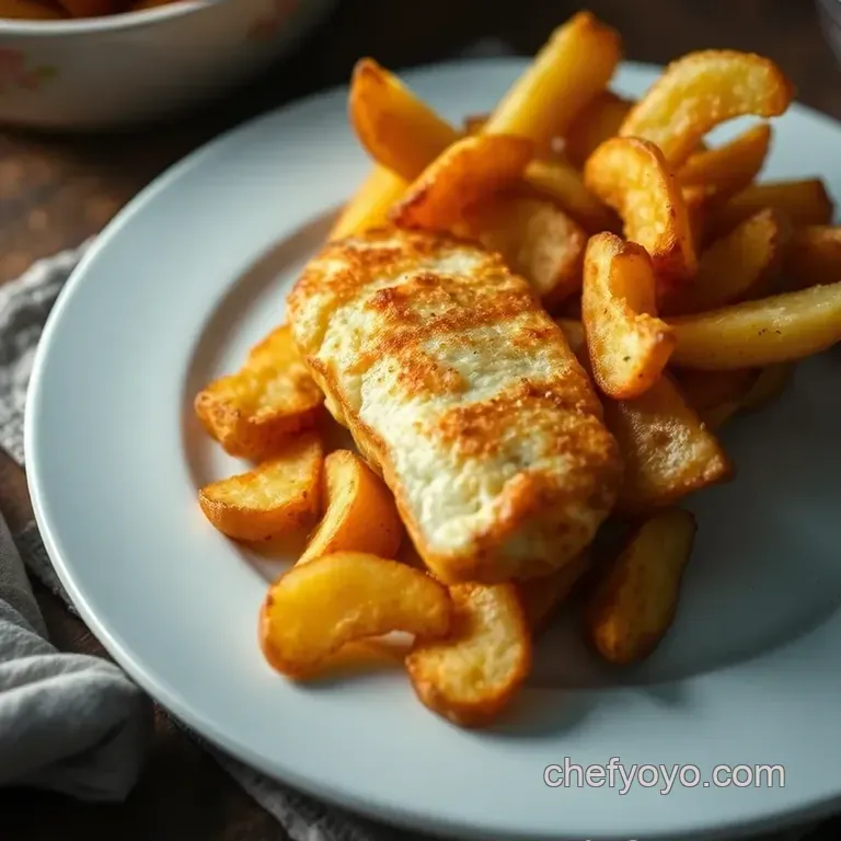 Crispy Haddock and Chips presentation
