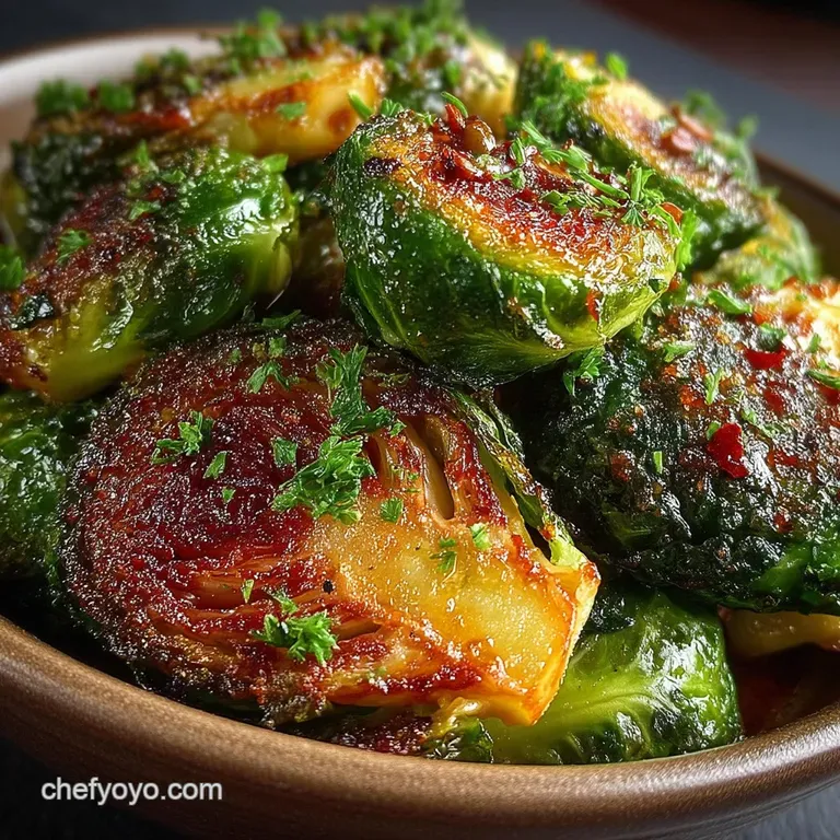 The Sticky Toffee Pudding of Side Dishes Crispy Honey Balsamic Brussels Sprouts