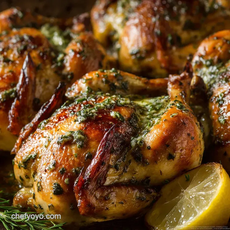Crispy Skin Juicy Heart Classic Lemon Herb Roasted Cornish Hens presentation