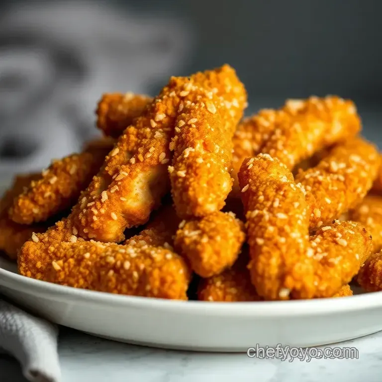 Crispy Perdue Chicken Strips with Honey Mustard Dipping Sauce presentation