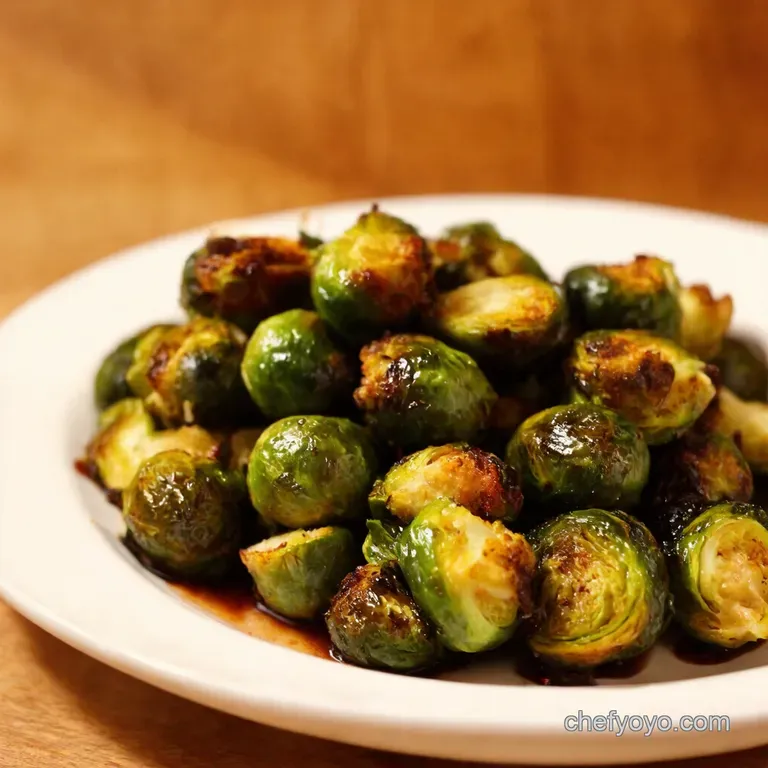 Crispy Pubstyle Fried Brussel Sprouts with Balsamic Glaze presentation