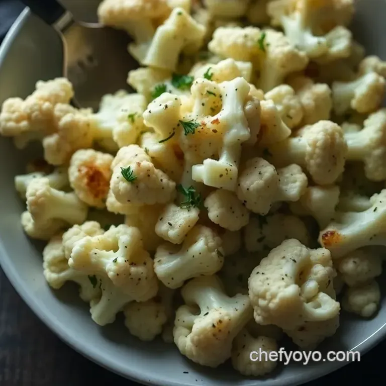 Crispy Roasted Cauliflower with Garlic and Herbs presentation