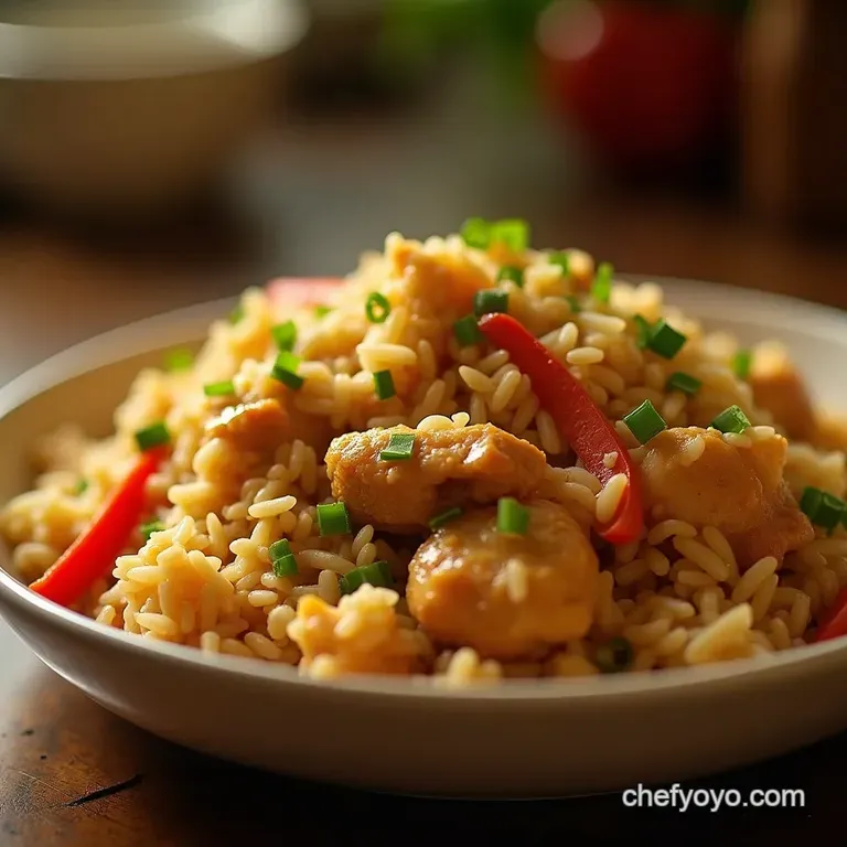 The SlowCooked Secret to Speedy Weeknight Wok Crockpot Chicken Fried Rice presentation