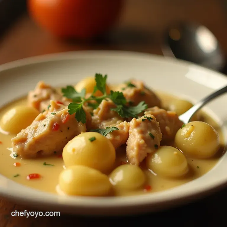 Better Than Takeaway Creamy Slow Cooker Chicken and Gnocchi Soup presentation
