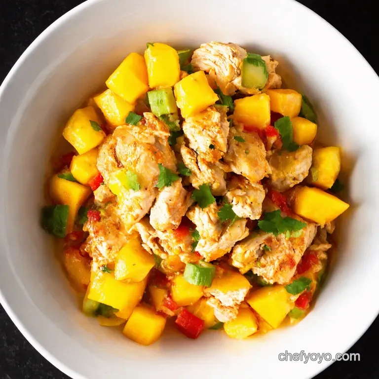 Crockpot Fiesta Chicken with Mango Salsa