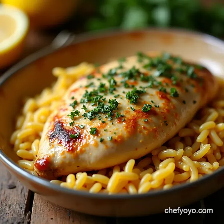 Sunshine in a Slow Cooker Effortless Greek Lemon Chicken with Orzo presentation