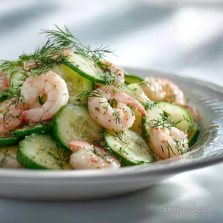 Creamy Cucumber Shrimp Salad with Dill