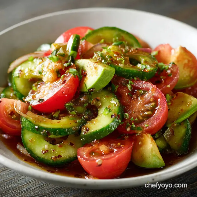 Cucumber Tomato and Avocado Salad: the Sunshine Mediterranean Mix presentation