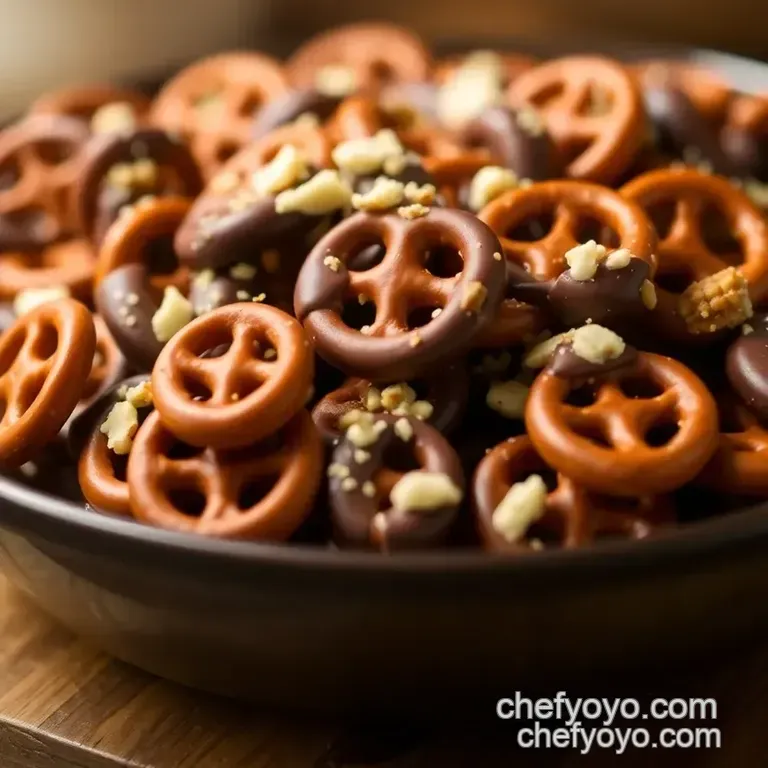 Decadent Chocolate-Coated Pretzels presentation