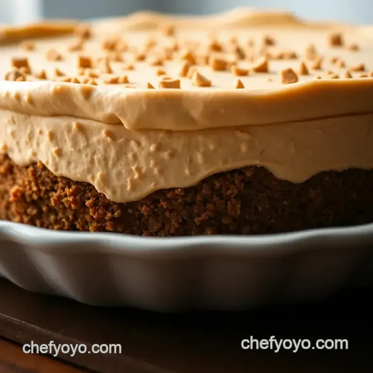Decadent No-Bake Peanut Butter Pie presentation